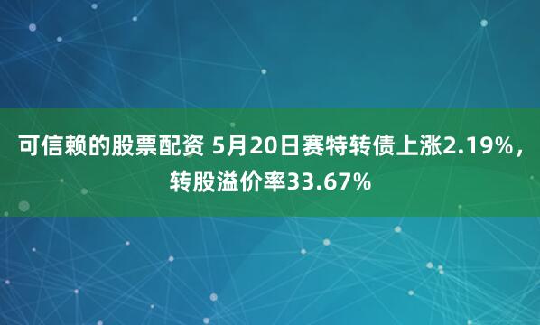 可信赖的股票配资 5月20日赛特转债上涨2.19%，转股溢价率33.67%