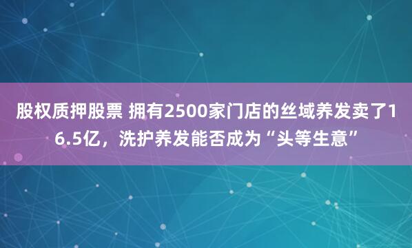 股权质押股票 拥有2500家门店的丝域养发卖了16.5亿，洗护养发能否成为“头等生意”