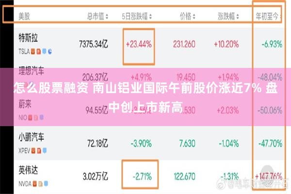 怎么股票融资 南山铝业国际午前股价涨近7% 盘中创上市新高